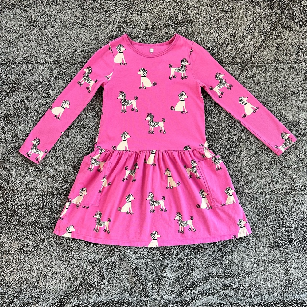 Tea Collection Girls Pink Poodle Dress | Size 10 | EUC 🩷🐩